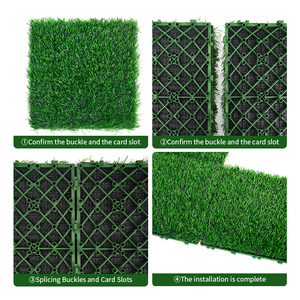 Ty chất lượng cao 30mm trang trí màu xanh lá cây dưới tấm nối bảng cỏ tilesbalcony thảm cỏ lồng vào nhau cỏ nhân tạo - Product Image 5