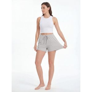 FOXA Women's Soft <b>Lounge</b> <b>Shorts</b> Drawstring Pockets Comfort Stretch Breathable Knitted Cotton Spandex Multi Color Pack - Product Image 5
