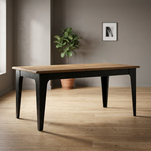Modern Industrial Vintage Design Iron Metal Folding Dining <b>Table</b> Outdoor Apartment Home Farmhouse Hotels Halls 6-Seater - Product Image 3