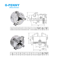 Kit d'axe de rotation pour tête de division CNC, 4ème axe, 3/4 mâchoires, 100 mm, 2,2 Nm, NEMA23, 57J1880EC-1000-LS, 2HSS57, moteur pas à pas à boucle fermée, 6:1