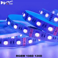 Bande LED Cuivre 5050 RGBW Quatre-en-un 12V/24V IP20 Basse Tension 108LED/M 120LED/M 7 Couleurs Changeantes pour Bureau