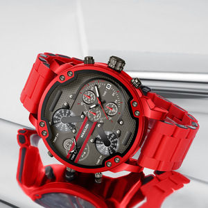 <span class=keywords><strong>Orologio</strong></span> al Quarzo di Marca di Lusso per <span class=keywords><strong>Uomo</strong></span>, Cassa Grande da 49mm, Cinturino in Acciaio Rosso, <span class=keywords><strong>Orologio</strong></span> Sportivo da Polso, Relogio Masculino - Product Image 3