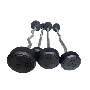 Juego de pesas de goma fijas redondas de 10-50kg personalizadas del fabricante para entrenamiento físico para <span class=keywords><strong>Barra</strong></span> de rizo recto y <span class=keywords><strong>barra</strong></span> de entrenamiento - Product Image 1