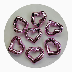 대량 아크릴 오픈 링크 도금 플라스틱 하트 체인 링 100 pc/lot 멀티 컬러 체인 루프 전화 스트랩 가방 어깨 만들기 - Product Image 5