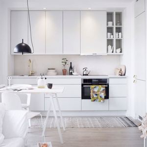 French Style High Gloss Acrylic Modern White Door Kitchen Cabinet Meuble Cuisine - Product Image 1
