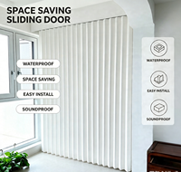 Porte accordéon moderne en PVC imperméable, gain de place, pour intérieur, coulissante, pour cuisine, salle de bain, entrée, installation facile