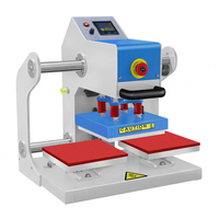 Nouvelle presse à chaud numérique pneumatique automatique à double station pour imprimante à plat, 15x15cm, double plateau, pour vêtements