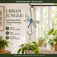 Support de suspension décoratif pour plantes en vitrail, pour paniers de fleurs en pot, fournitures de jardin, art suspendu intérieur/extérieur