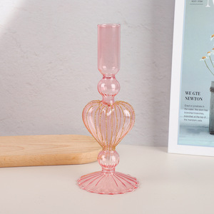 <span class=keywords><strong>Portacandele</strong></span> <span class=keywords><strong>in</strong></span> <span class=keywords><strong>Vetro</strong></span> a Forma di Cuore Stile Nordico di Lusso per Decorazione d'Interni - Product Image 4