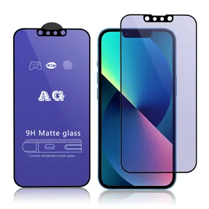 9H Good Quality Matte Tempered Glass Anti Blue Light Clear Protector Film For iPhone 13 Pro Max Screen Protector AG Full Glue