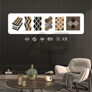 Panneaux acoustiques modernes de lamelle en bois d'utilisation d'hôtel avec l'<span class=keywords><strong>isolation</strong></span> phonique matérielle de polyester et la couleur blanche ignifuge de caractéristiques - Product Image 6