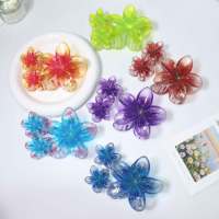Jepit Rambut Bunga Plumeria Warna Jelly Transparan 8cm 4cm untuk Liburan Pantai, Aksesoris Rambut Trendi untuk Wanita, Butik