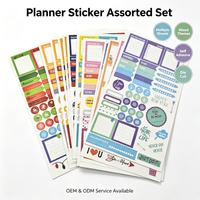 Autocollants décoratifs personnalisables en papier, autocollants adhésifs découpés sur mesure pour agenda de productivité, directement de l'usine