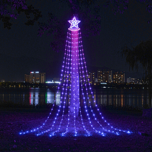 Ngoài trời năng lượng mặt trời Chuỗi đèn <span class=keywords><strong>LED</strong></span> thác nước ánh sáng làm vườn trang trí kỳ nghỉ trang trí treo cây đèn điều khiển từ xa - Product Image 3