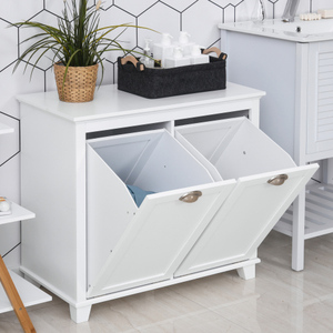 Homcom สีขาว fcj Tilt-OUT ซักรีด sorter ตู้ห้องน้ำ