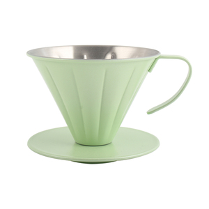 Ensemble tasse et soucoupe à café en acier inoxydable à double paroi, vert mat, mug à expresso isolé, ensemble de tasses à thé en métal pour la maison et le bureau - Product Image 5