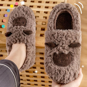 Pantoufles d'extérieur tendance en fausse fourrure pour femmes, douces, en lin de mouton, chaudes et moelleuses, vente en gros, très prisées - Product Image 6