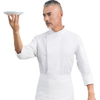 Veste de Cuisine Oem avec Logo Personnalisé, pour Hommes et Femmes, Unisexe, Manches Longues, Uniforme de Cuisinier pour Restaurant, Boulangerie, Café, Traiteur