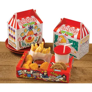 Eco Friendly MDonad Happy Share Meal Box Kids Wholesale Cheap Food Grade Paper French Fries Fried Chicken Wings Burger Lunch Box