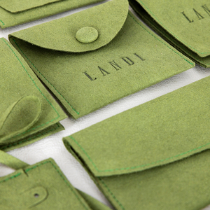 Custom Personalised Suede Microfiber Green Jewelry Bags Necklace Earrings Rings Storage <b>Gift</b> Packaging <b>Envelope</b> Pouches - Product Image 4