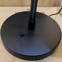 Elegante Lámpara de Mesa de Diseño, Lámpara de Mesa LED Negra para Hotel, Dormitorio, Mesita de Noche, Moderna y Lujosa