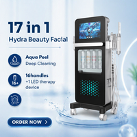 Appareil de soin du visage Hydra Dermabrasion 17 en 1, machine professionnelle Aqua Peel, jet d'oxygène, soin de la peau, machine de beauté hydro pour salon et spa