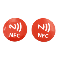 Autocollants et étiquettes NFC RFID étanches personnalisés avec logo, 13,56 MHz, moins chers, RXZ-RXZ-HF-Tag, pour les médias sociaux