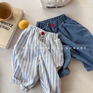Pantalon capri large pour enfants, style coréen, anti-moustiques, en coton pur lavé, pour filles et bébés - Product Image 3