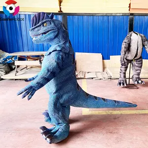 Animatronic Mechanical Robotic Walking Dinosaur Costume Realistic Raptor Dinosaur Suit Costume Triceraptor For Sale