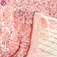 Tissu en sequins brodés 3MM à paillettes droites extensibles effet sirène pour robe - Vente en gros