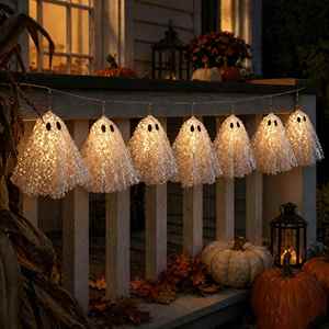 Halloween String <b>Lights</b>, <b>Warm</b> White <b>Fairy</b> <b>Lights</b> Battery Operated Led Spooky Ghost Shape Decoration - Product Image 3
