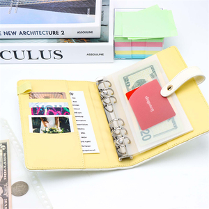 A6 chất kết dính bìa hình trái tim khâu PU da 6 vòng lá lỏng lẻo bơm lại máy tính xách tay Snap đóng cửa vòng Vòng chất kết dính - Product Image 5