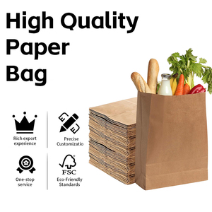 Kurabiye ve Erişte Paketleme için İyi Fiyatlı Flekso Baskılı Yağ Geçirmez Kraft Gıda Kağıdı Poşetleri - Product Image 1