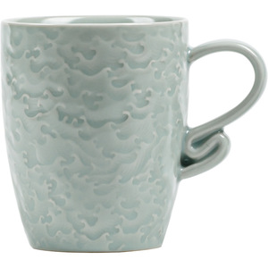 Taza de cerámica de porcelana azul cielo Guanlan Relief Wave para té, café, uso en oficina - Product Image 5