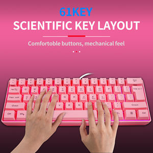 Clavier de jeu 61 touches <span class=keywords><strong>RK61</strong></span> petit format 60% filaire rétroéclairé RVB rose 60% tablette ordinateur portable clavier Teclado Gamers Clavier Gaming - Product Image 3