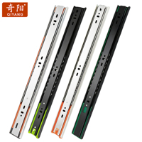 Qiyang 45mm Extension complète 3 plis roulement à billes canal tiroir glissière haute qualité fermeture en douceur meubles armoires de cuisine acier fer