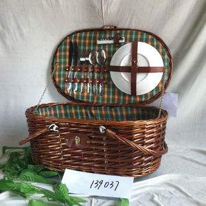 Liễu dã ngoại cản trở handmade <span class=keywords><strong>wicker</strong></span> thực phẩm lưu trữ cho bên ngoài dã ngoại - Product Image 5