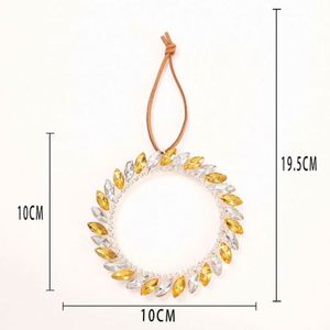 Décoration de Noël suspendue en alliage de zinc, motif flocon de neige en strass et boule diamantée pour sapin de Noël - Product Image 6