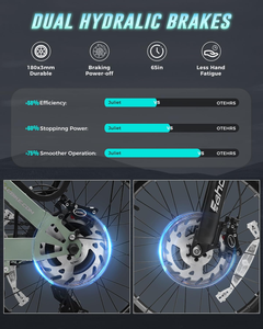 Bicicleta eléctrica de montaña eAhora Juliet con llantas gruesas de 20 pulgadas, 7 velocidades, motor en el buje trasero, freno de disco hidráulico, bicicleta todoterreno para adultos. - Product Image 6
