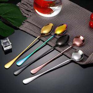 Cuillères à cocktail en acier inoxydable de qualité alimentaire, à long manche de 7,9 pouces, pour thé glacé, café, crème glacée, crème, cosmétiques - Product Image 1