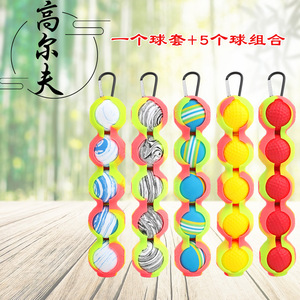 AMEYXGS <b>Golf</b> Ball Bag EVA Foam Portable With Hook Colorful Practice <b>Golf</b> Balls 5-Pack - Product Image 1