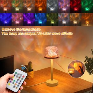 Lampe de projection LED Aurora sans fil, rechargeable par USB, veilleuse à vagues océaniques avec télécommande, lumière portable de style <span class=keywords><strong>Lumena</strong></span> pour chambre à coucher - Product Image 3