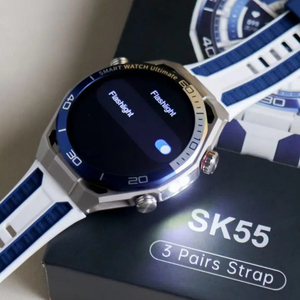 สมาร์ทวอทช์ SK55 หน้าจอ AMOLED พร้อมสาย 3 คู่ กันน้ำ IP68 รองรับการโทรผ่านบลูทูธ หน้าจอแสดงผลตลอดเวลา ดีไซน์ Dynamic Island ดูแลสุขภาพ - Product Image 4