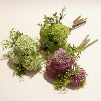 Fleurs artificielles de qualité supérieure, diamètre 8 cm, bouquet de gladiolus rose et vert, centre de table pour la décoration de la maison et la cabine photo