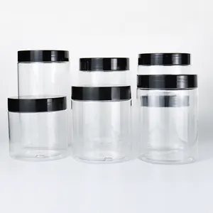 1 oz 2oz 4oz 30ml 50ml 60ml 100ml 120ml rõ ràng trong suốt nhựa PET Jar nhựa Jar với nắp nhôm trắng bên trong con dấu