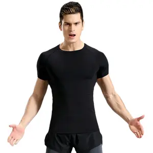 T-shirt sportiva europea e americana gilet elastico ad asciugatura rapida da uomo sudorazione basket running yoga a maniche corte