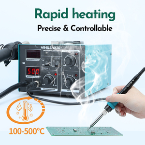 Estación de Retrabajo con Bomba de Aire Caliente 500, Soldador de Estaño de 60W con Soporte para Pinza de Alambre, Kit de Herramientas W263 - Product Image 2