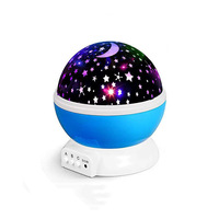 Proyector de Luz Nocturna Giratorio de Estrellas de Fantasía, Romántico, Esférico, Luz Ambiental, Lámpara de Proyección para Niños