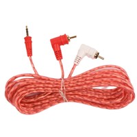 Câble audio Jay-Tee JTRCA à paire torsadée en cuivre, double blindage, prise stéréo 3,5 mm vers 2 RCA, prise casque angulaire plaquée or