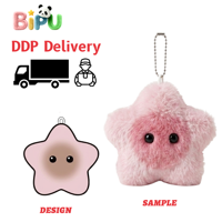 Porte-clés en peluche Capybara en forme d'étoile personnalisé OEM BIPU, breloque de sac en forme d'ours ou de cochon moelleux, pendentif animal en peluche de dessin animé en coton PP, faible MOQ